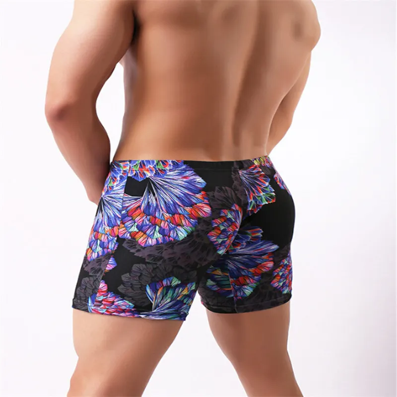 

Hot Sale Mens Underwear Fashion Men UnderPanties Soft Printing Boxer 5 Colors Loose U Flat Leisure Male Boxer M L XL XXL
