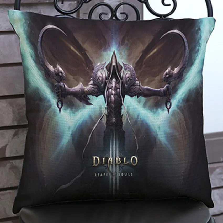 Игр Diablo 3D принтом для диванных подушек, наволочки для подушек из хлопка и льна с квадратным кресло подушка сиденья Наволочки наволочка с изображением автомобиля бойфренда подарок 18x18 дюйм(ов