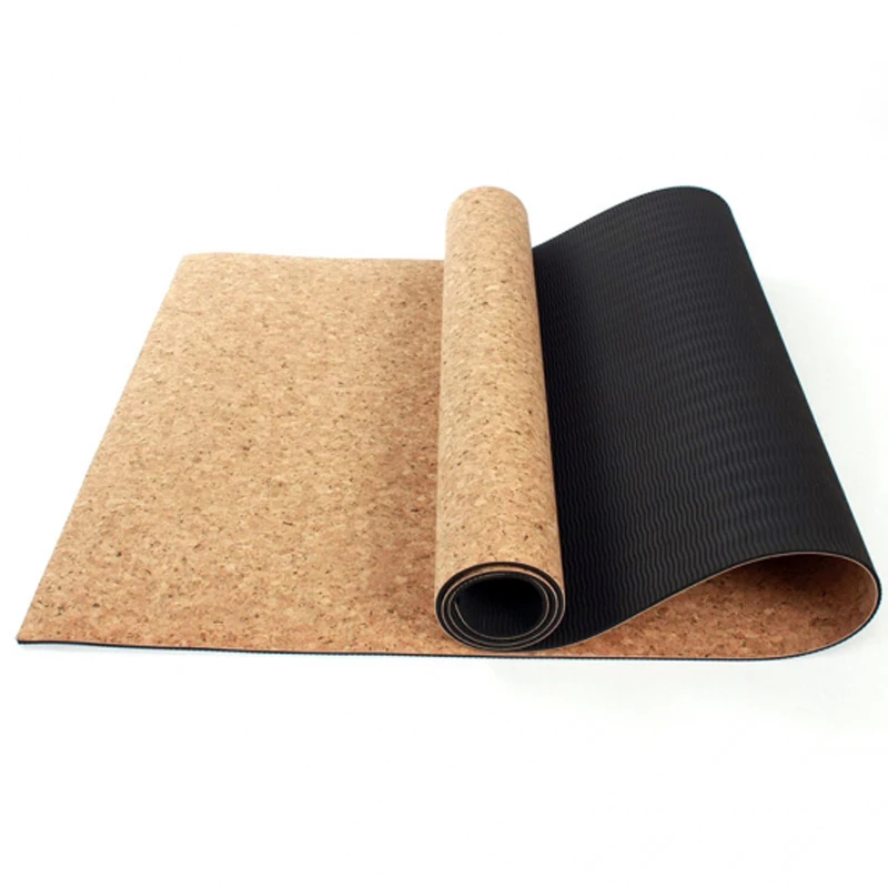 

3MM/4MM/5MM/6MM 183*61CM Black Cork Natural Rubber Yoga Mat Fitness Women Men Pilates Gymnastics Pad Cushion Exercise Sport Mat