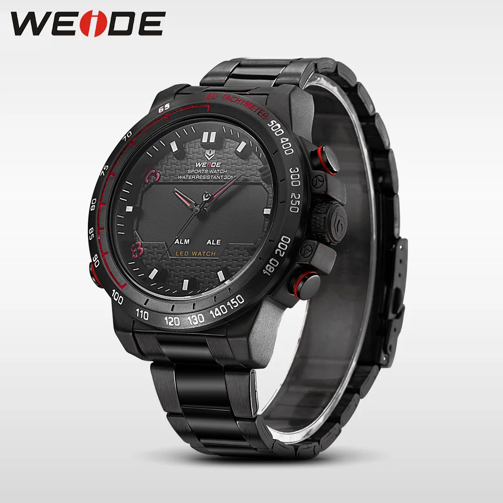 WEIDE из натуральной стали серии часы мужские брендовые Роскошные спортивные