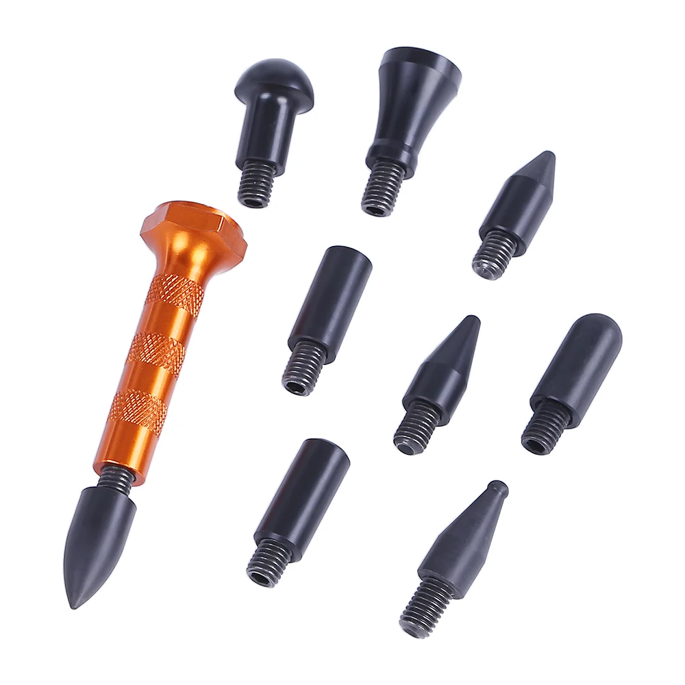 

PDR Tools Kit Hail Removal Tap Down Pen with 9 Heads Paintless Dent Repair Hand Tools Set For Hail Dent Removal Garage Tools