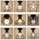 Современные светодиодные потолочные светильники E27 из кованого железа, черные потолочные светильники для кухни, гостиной, спальни, учебы, прохода, ресторана, кафе и отеля