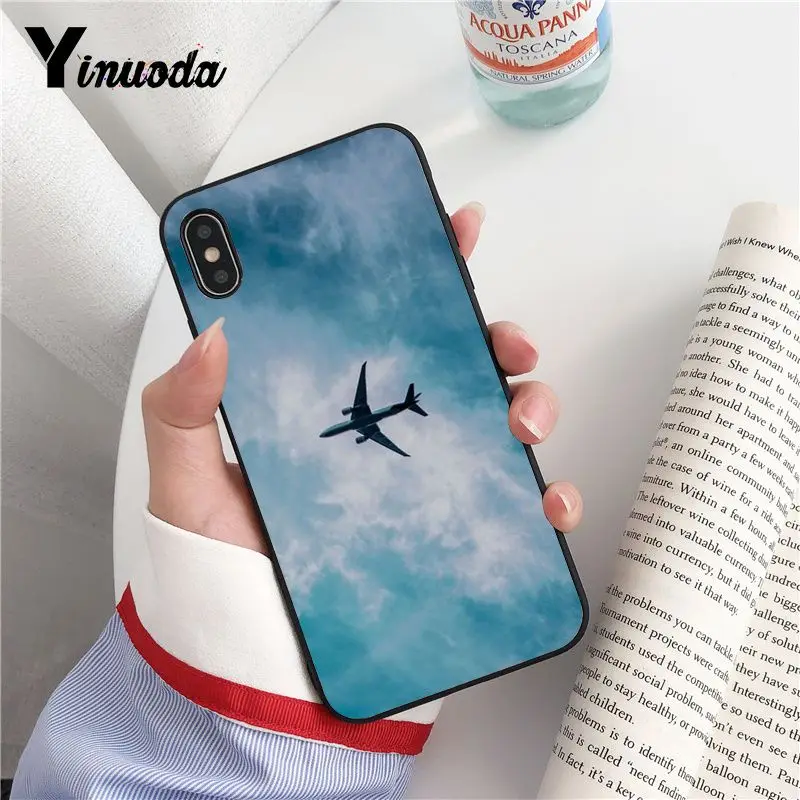 Yinuoda самолет взлет полета черный мягкий корпус телефона чехол для iPhone X XS MAX 6 6S 7 7plus 8 8Plus 5 5S XR Fundas Capa - Цвет: A3