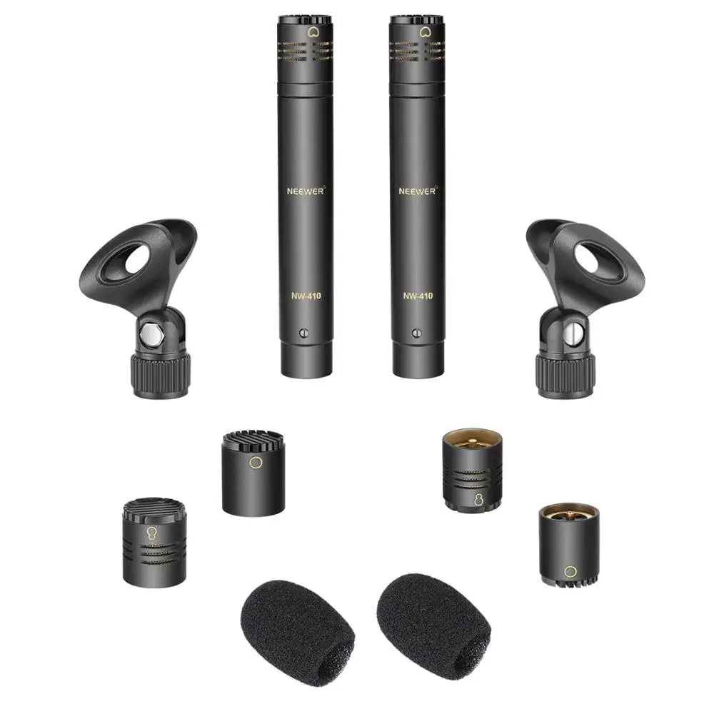Neewer 2 Pack карандаш конденсаторный микрофон взаимозаменяемые Omni кардиоидные и