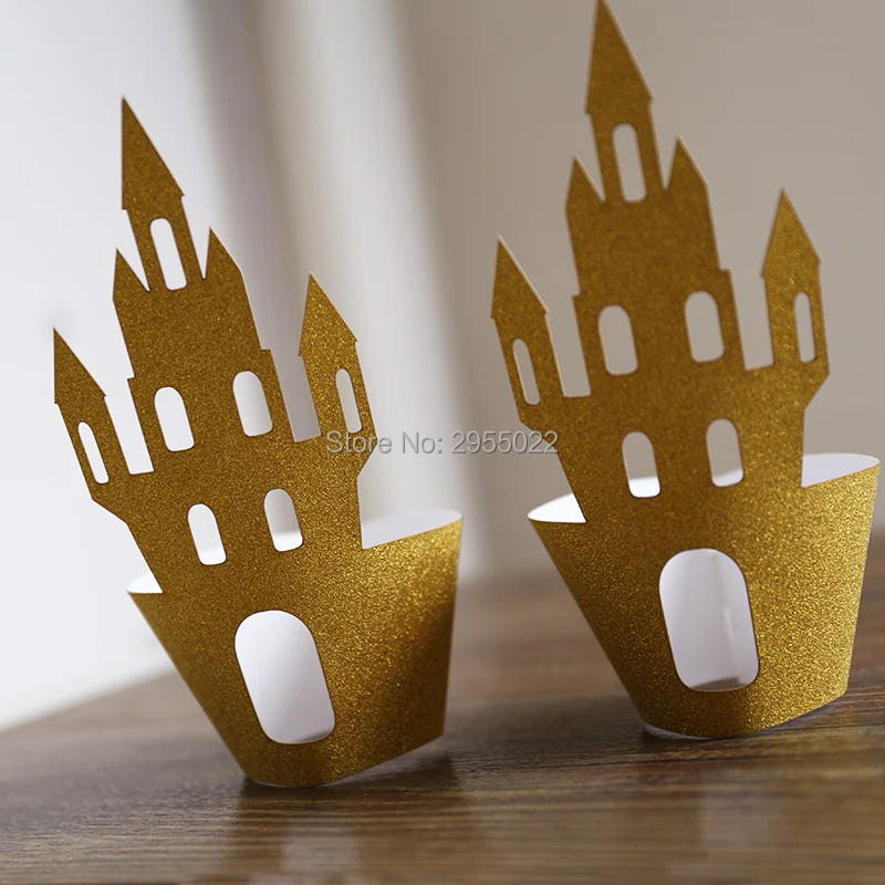 Блестящая золотая обертка для кексов s с замком рукава вечерние украшения