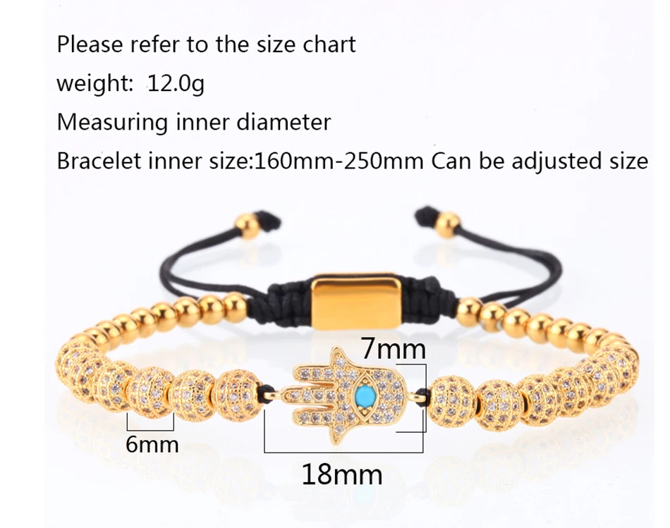 Men Bracelet/Rose Gold/Bracelets Pave Setting White CZ Ball Bracelet with 6mm 8mm Stainless Steel Bead Braided Luxury Jewelry