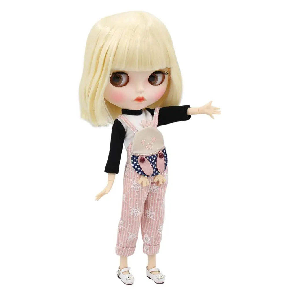 Ледяная фабрика blyth кукла 1/6 bjd белая кожа сустава тела короткие светлые волосы, новое матовое лицо резные губы с бровью 30 см BL0510