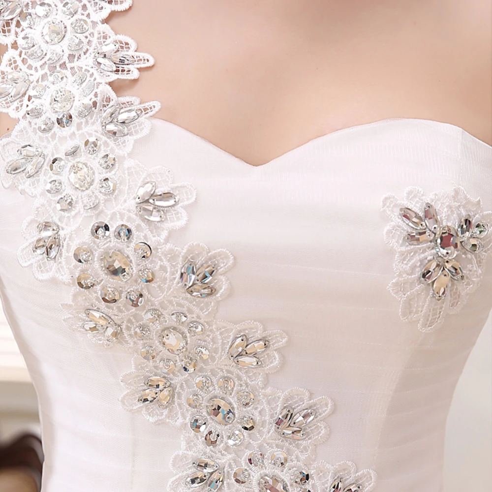 Модные свадебное платье es Vestidos Noivas 2019 яркое Saten Милая одно плечо Mariage | Свадьбы и