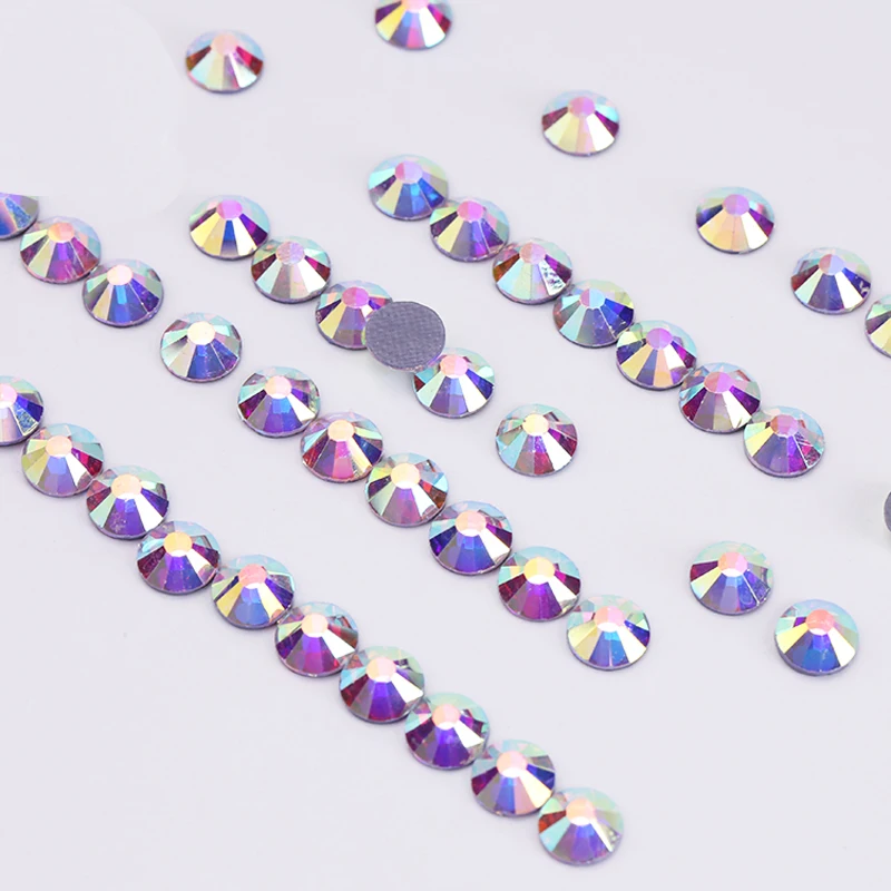 Модные Стразы Кристалл AB SS4 SS34 горячей фиксации FlatBack Strass камни и наклейки