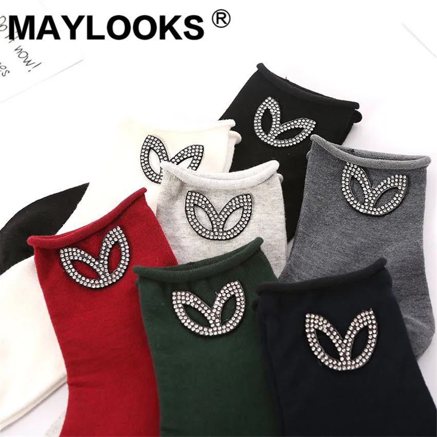 Maylooks Осенне зимняя обувь Новое поступление хлопковая Лидер продаж женские Носки