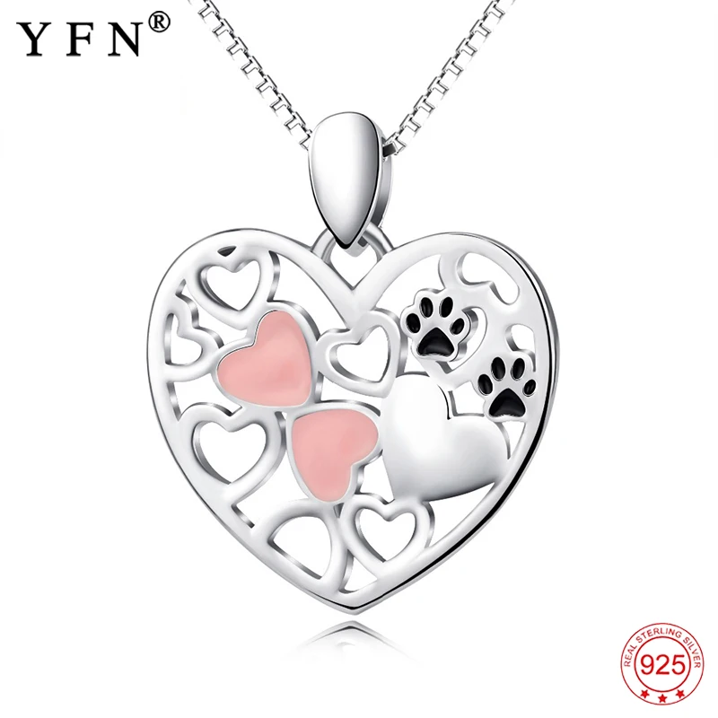 Женское колье с подвеской в форме сердца из стерлингового серебра 925 пробы