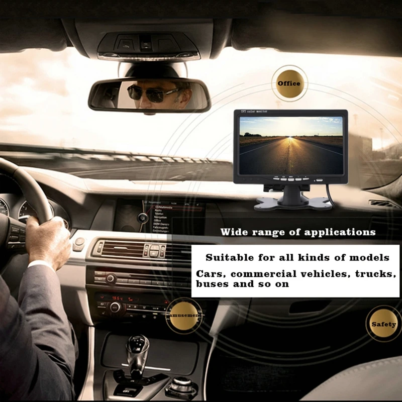 Auto Parts Desktop Display Monitor 7 Inch Car Monitors Back LCD Screen Preferred Support Multi Language TFT Bracket | Автомобили и