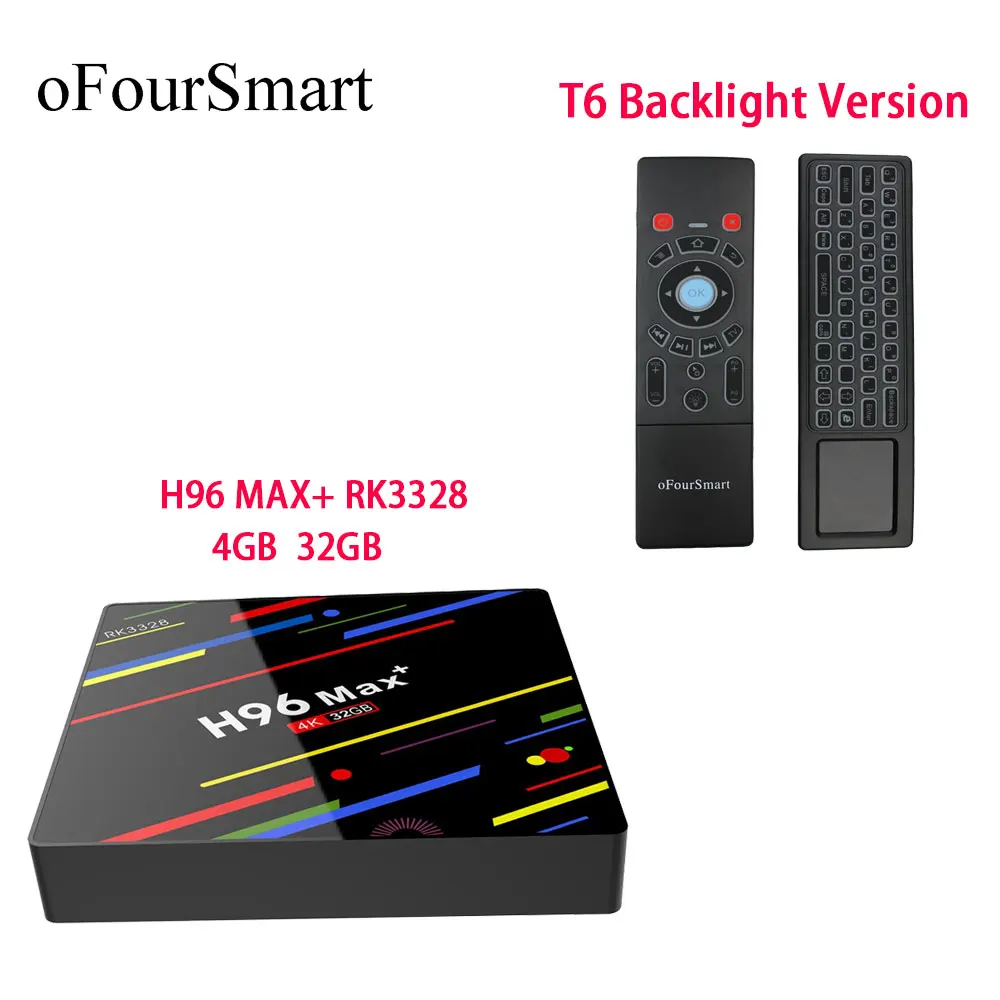 4 ГБ ОЗУ 32 Гб ПЗУ Смарт ТВ коробка H96 MAX Plus + Android 8 1 RK3328 четырехъядерный Мини ПК 2 4G Wifi