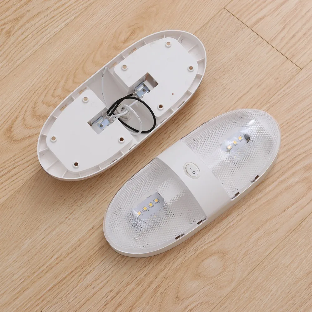 2 шт. двойной светодиодный 12 В RV купольный свет с переключателем