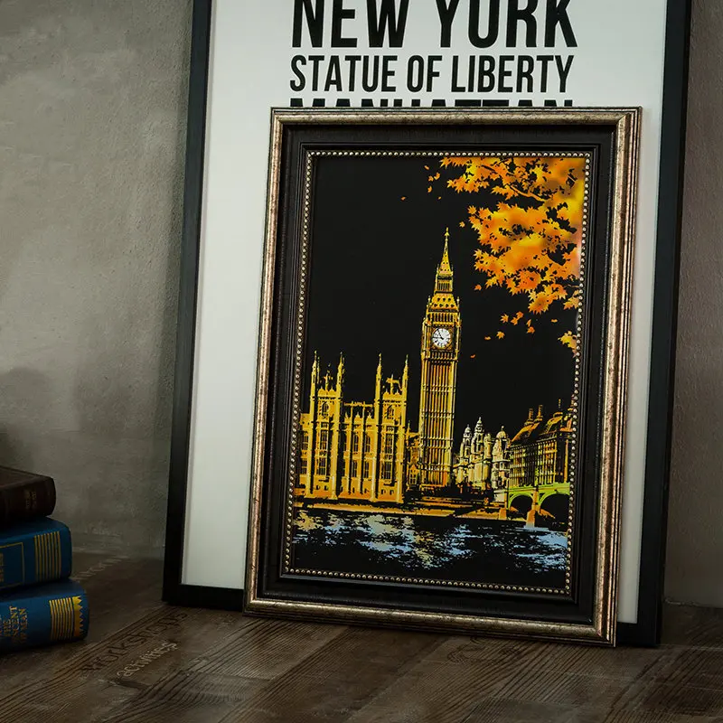 DPF colorful urban series city night scene scratching paintings around the world creative birthday gifts