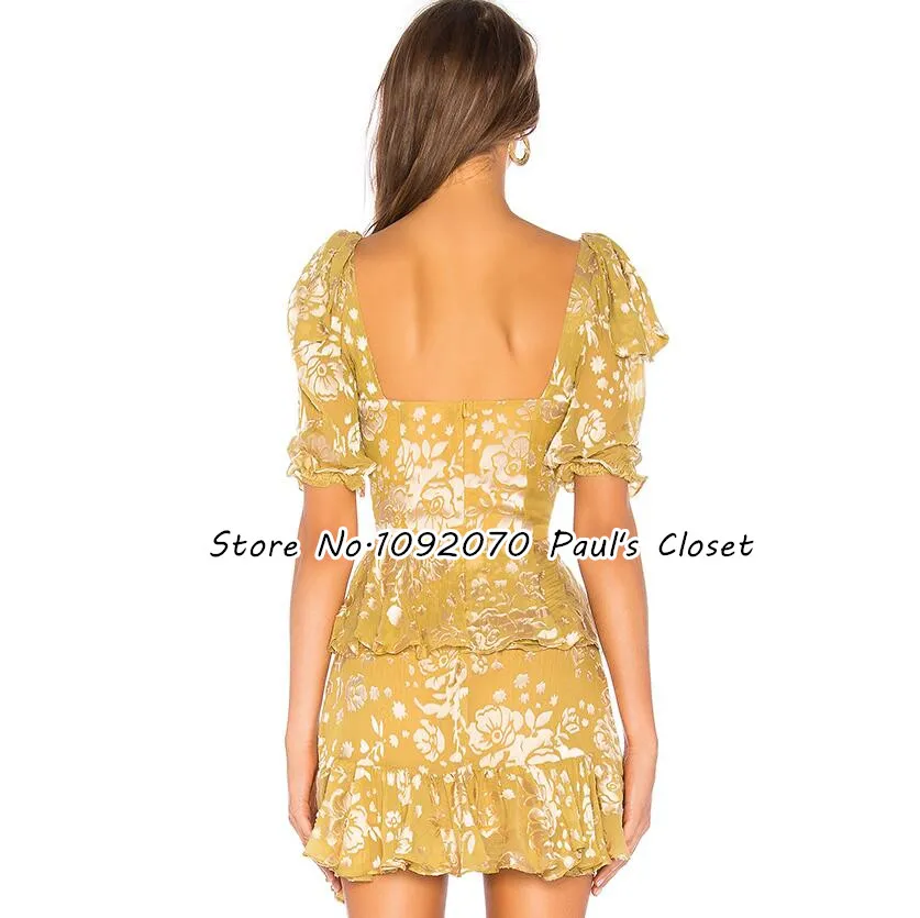 Женское бархатное платье-мини Cosmo с цветочным принтом и кристаллами | Женская