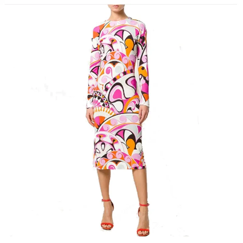 Новое поступление весна модные дизайнерские платье Для женщин одежда с длинным