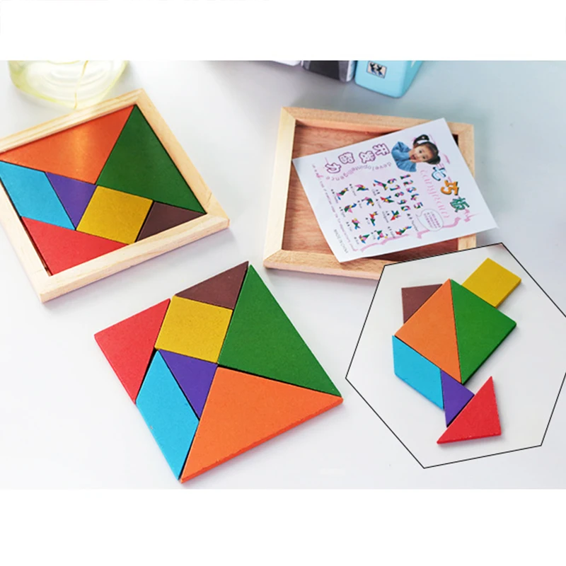 YEXAHQM деревянные головоломки Tangram обучения Образование Логические игрушки для