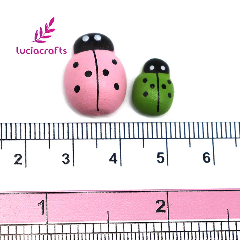 Lucia crafts 13x9/14x19 мм деревянный мультфильм Стиль Мини Божья коровка/Жук холодильник Скрапбукинг DIY украшения 24 шт./лот E1310