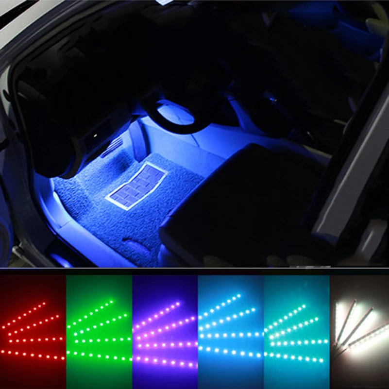 16 цветов RGB светодиодный светильник декоративные лампы автомобильный