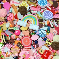 100pcs cute dessert resin ice cream candy food flat back cabochon crafts for decoration 12 25mm r840