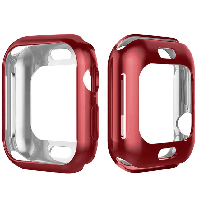 360 градусов Тонкий чехол для часов для Apple Watch, версии 4 44 мм 40 мм чехол мягкий прозрачный TPU Экран протектор для наручных часов iWatch, 4 серии защитный чехол - Цвет: Red