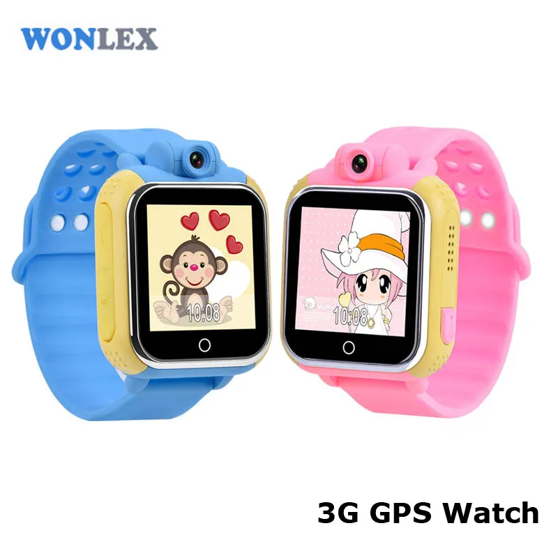Wonlex 3G WCDMA Smart дети наручные часы GPS трекер LBS Wi-Fi позиционирования с Вращающийся