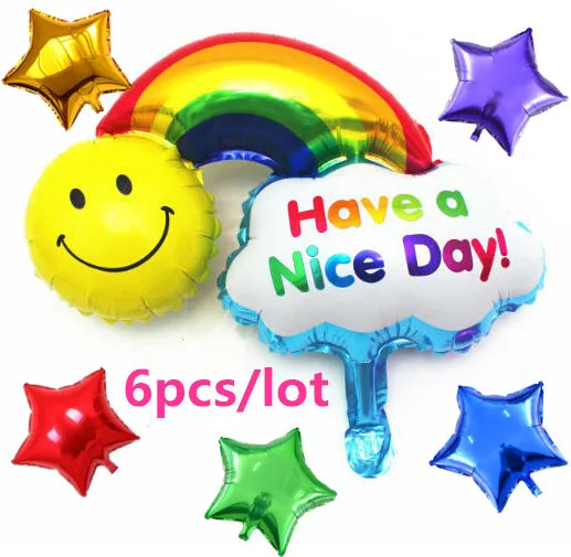 Смешивать 6 шт./компл. надувной шар из алюминиевой фольги радужные воздушные шары