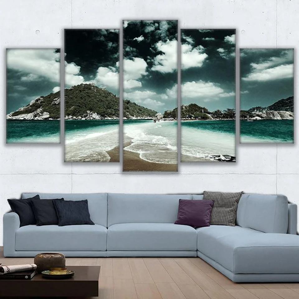 Модульные холщовые постеры для гостиной искусство на стену 5 штук фотография