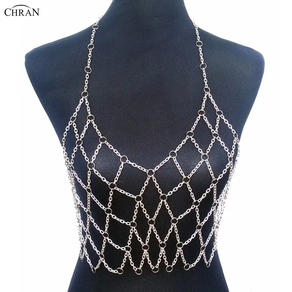 Женский бюстгальтер чокер с ремнем Chran цвет: серебро золото|necklace bikini|shoulder chainbib