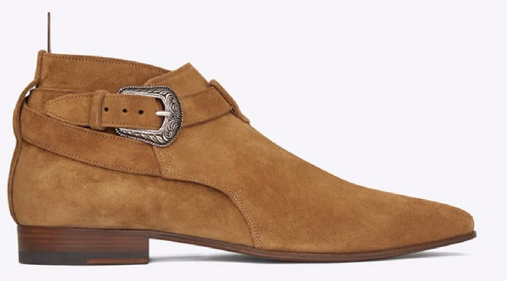 

Wyatt Ankle Boots Fashion Suede leather Mens Wedding Party Boot With Buckle Big Size euro 46