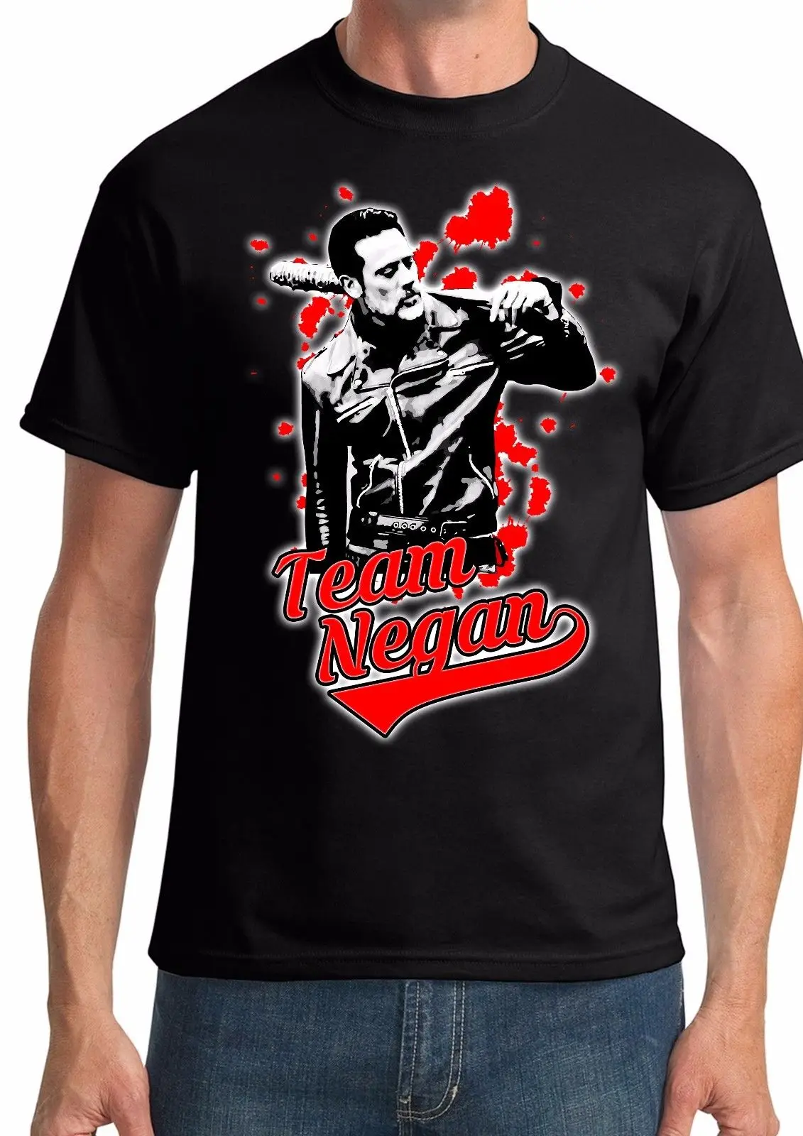 Negan t-shirt Lucile twd the walking dead zombie rick walker shut blood splats Cool Casual pride t shirt men Unisex New | Мужская одежда