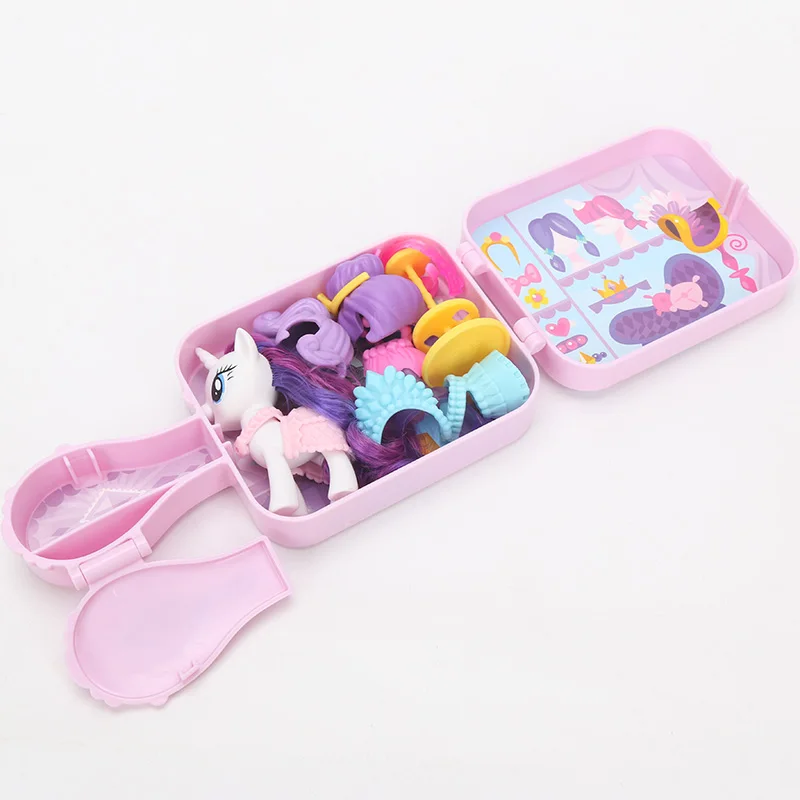 Игрушки My Little Pony the Movie Флаттершай кошелек уход за домашними животными Рарити зеркало бутик ПВХ фигурка набор Коллекция Модель игрушки куклы