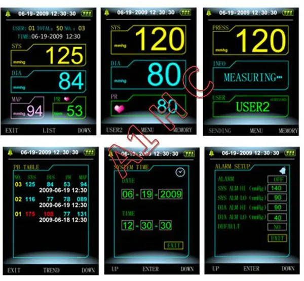 

Sphygmomanometer blood pressure CONTEC08A(CE/FDA), with oximeter probe Ambulatory Arm Blood Pressure Pulse Sphygmomanometer
