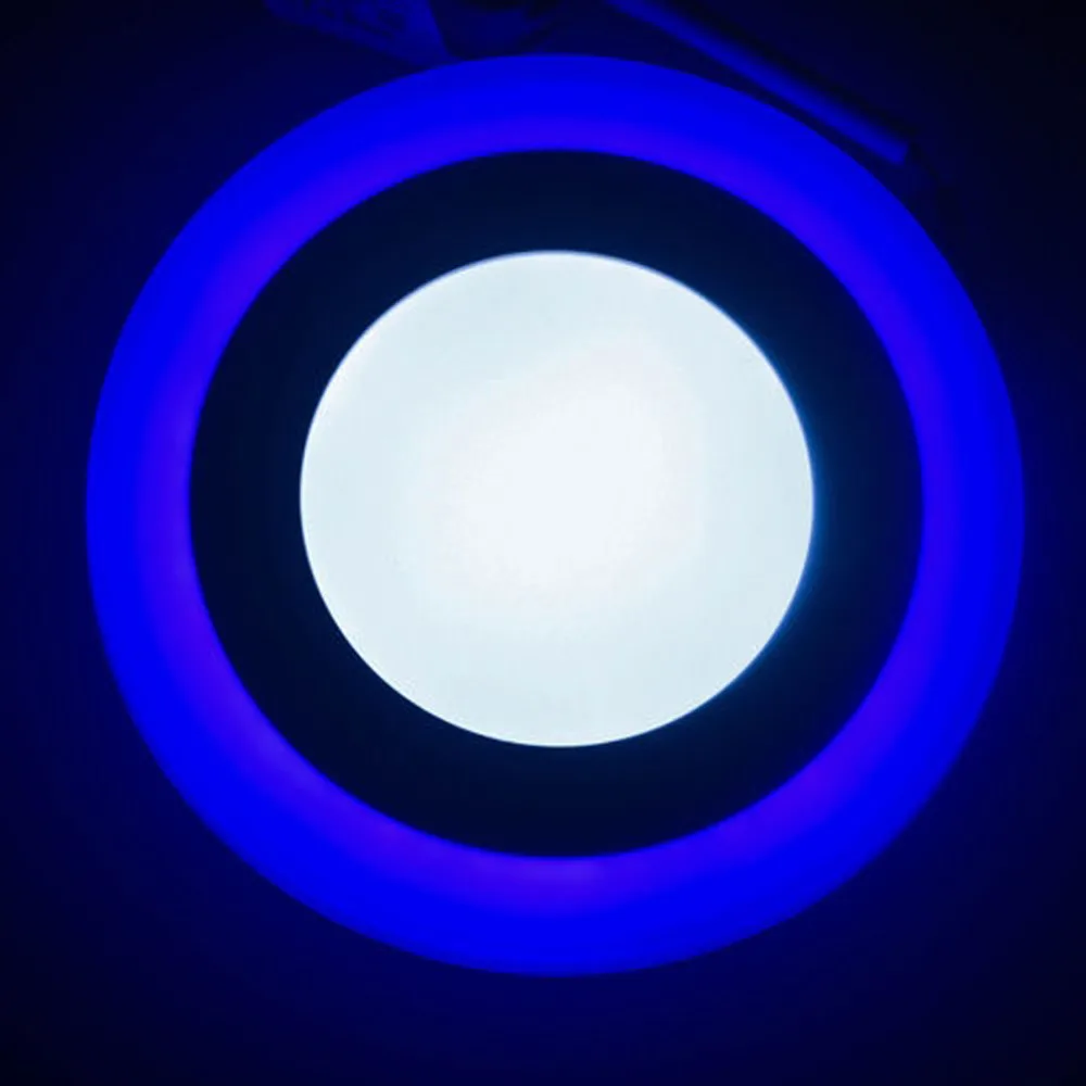 

6pcs/lot 9W 3 Model LED Panel Round Ceiling Lamp Blue + white(AC85-265V)