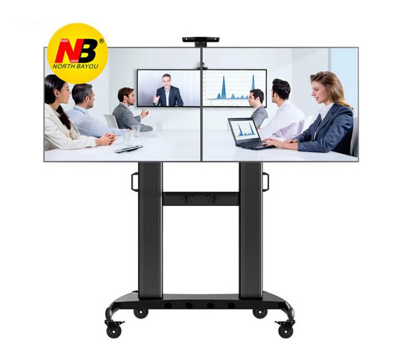 NB AVT1800 60 2A двойной экран ТВ Мобильная тележка 40 &quot 60&quot LED LCD плазменный крепление с