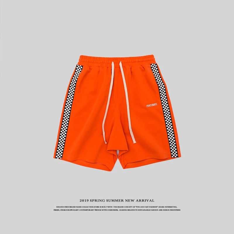 Сбоку в полоску и шорты клетчатые мужские японский Стиль Для мужчин для девочек