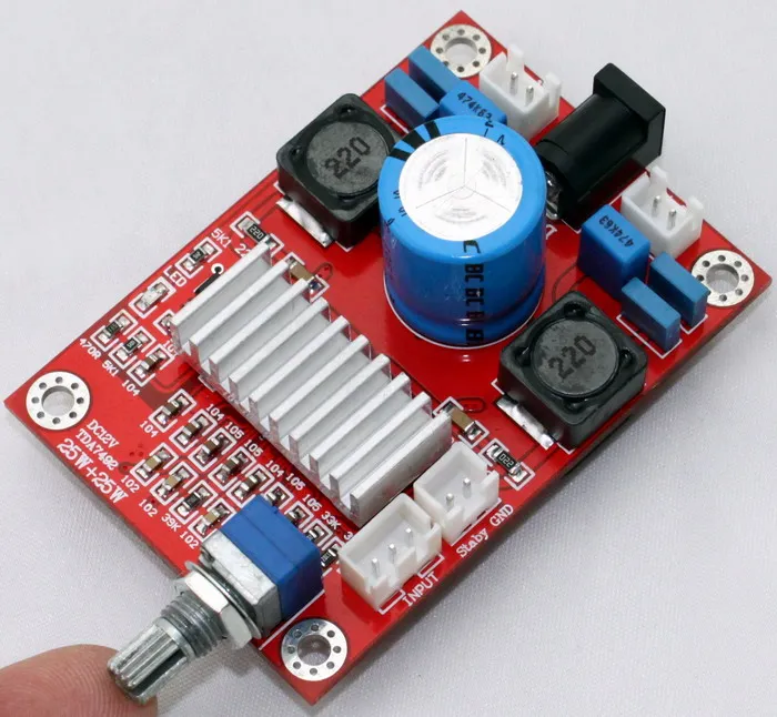 

TDA7492 amplifier board DC12-19V 2*25W D class TDA7492 mini power amplifier board