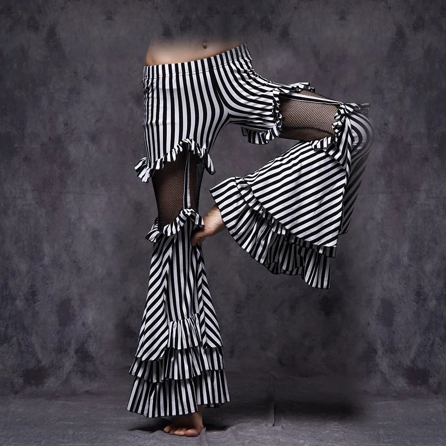 2018 одежда для танца живота в этническом стиле брюки полоску цыганских танцев