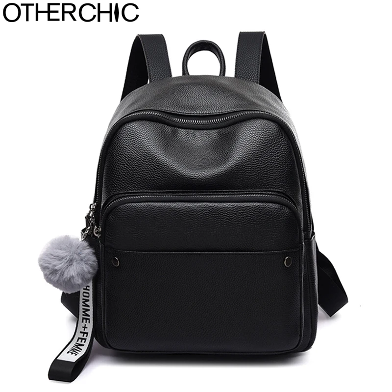 OTHERCHIC черный PU кожаный повседневный рюкзак для женщин A4 журнал Модный женский