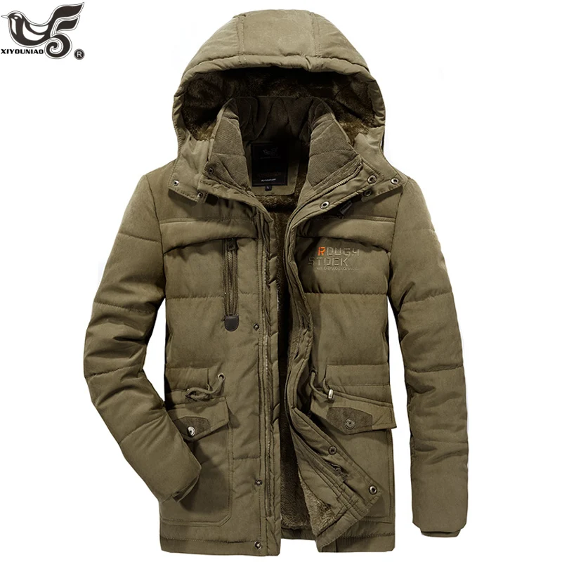 Зимняя куртка XIYOUNIAO размера плюс L ~ 7XL 8XL Толстая Теплая мужская ветровка со