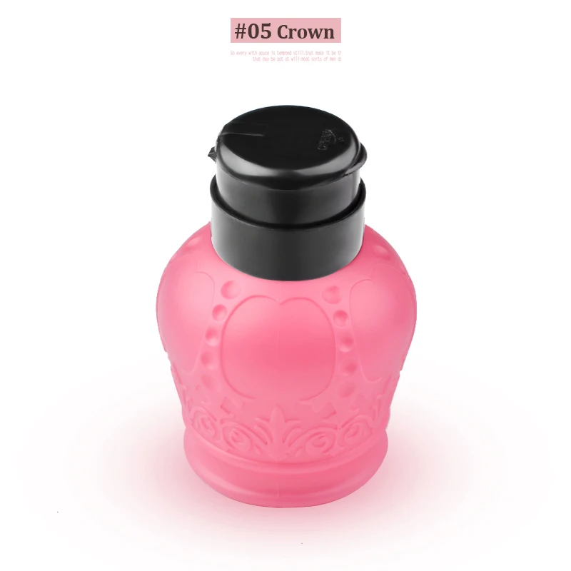 NO 5 Crown 1 шт. Пустой насос пресса жидкий спирт для удаления лака Очиститель контейнер многоразового использования Маникюрный Инструмент аксессуар - Цвет: NO 5 Crown
