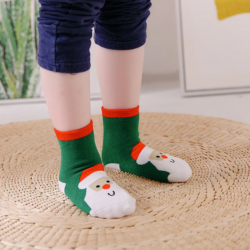Cotton Spring Winter Autumn Baby Girls Boys Kids Socks Children Striped Terry Snowflake Elk Santa Claus Christmas Bear | Мать и ребенок