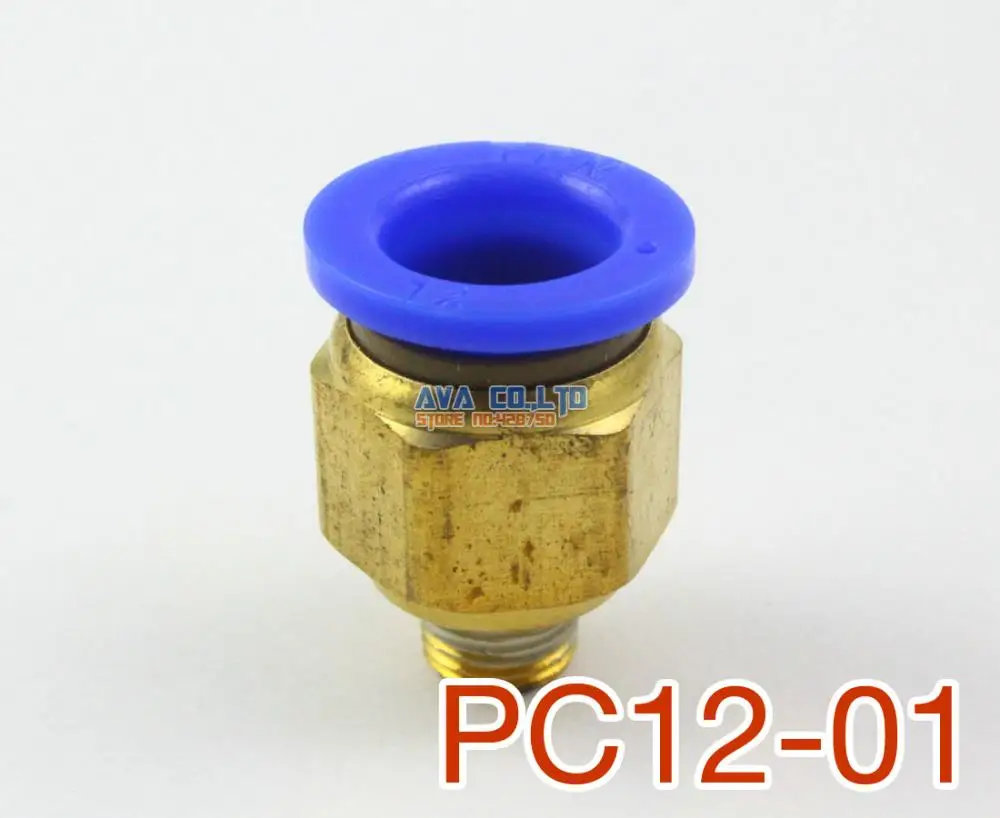 

10 Pieces Tube OD 12mm x 1/8" BSPT Male Straight Pneumatic Connector Push In To Connect Fitting