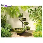 Алмазная живопись мозаика, пейзаж зеленого мира, 5d алмазная вышивка, полная раскладка, квадратные стразы, остроконечная алмазная живопись, ASF581