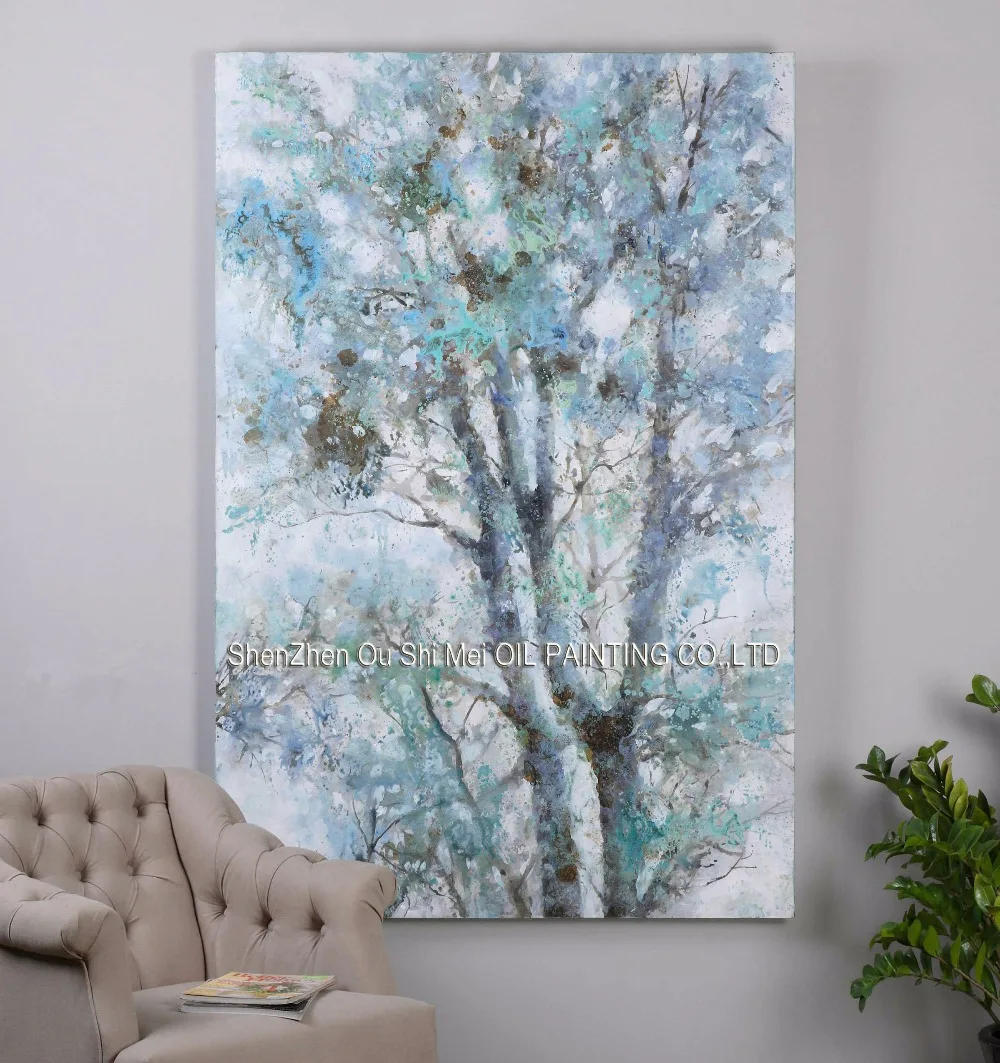 Новейший большой навес ручной росписи картина маслом для гостиной Декор