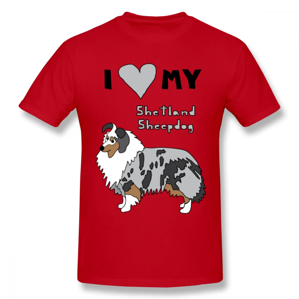 Мужская футболка с надписью I Love My Shetland Sheepdog большие размеры 5XL 6XL | одежда