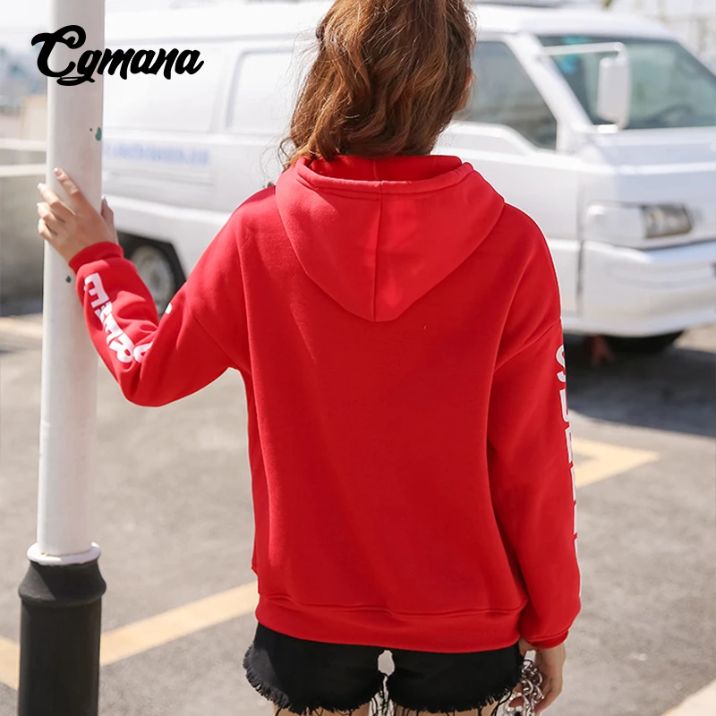 Женский свитшот с капюшоном 2018 комикс девушка печатный плюс бархатный свободный