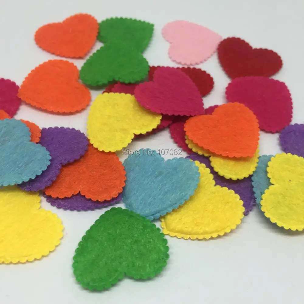 

500 шт 20x18мм смешанные сердца ткань патч украшения шитье Cardmaking diy ремесла