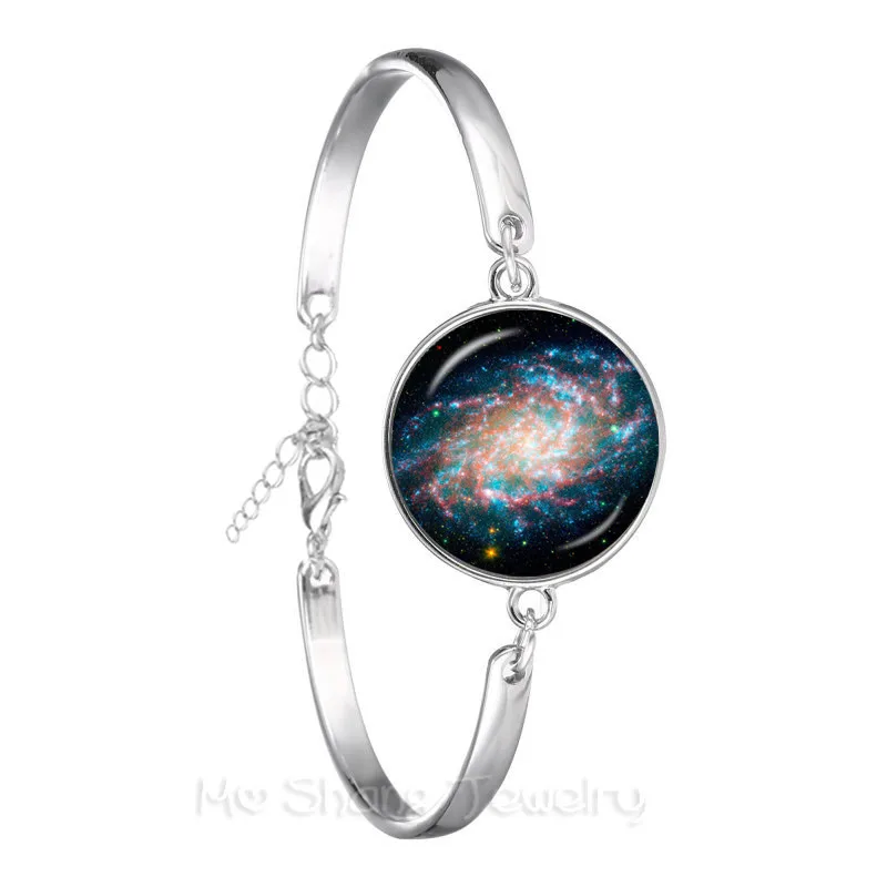 Браслет-цепочка Galaxy Nebula стеклянный кабошон солнечная система купол планета
